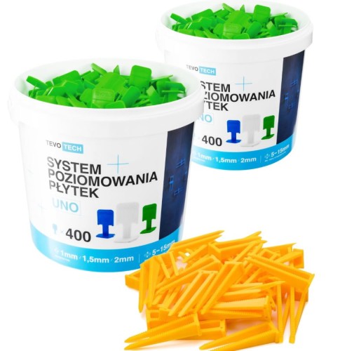 System Poziomowania Płytek TEVOTECH 800 klips 2mm +200 klinów 