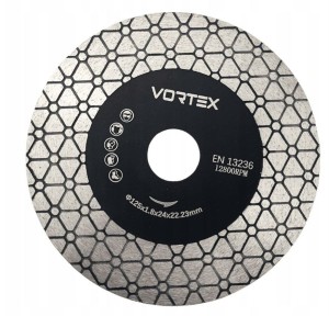 TARCZA DIAMENTOWA DO CIĘCIA POD KĄTEM 45 GRESU FAZOWANIA SZLIFOWANIA 125 MM