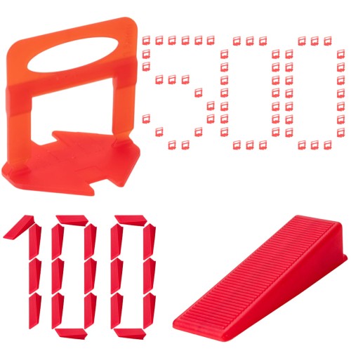 System poziomowania płytek zestaw 500 klipsów 100 klinów fuga 1.5mm