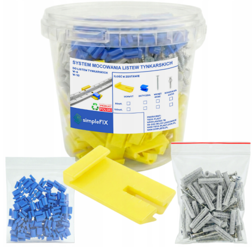 SYSTEM MOCOWAŃ DO LISTEW TYNKARSKICH 100 SZTUK + WKRĘTY